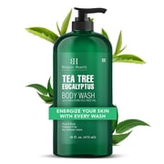 Botanic Hearth Eucalyptus & Tea Tree Body Wash - 16 fl oz - Helps Soothe Skin, Refreshing and Invigorating, Cleansing Shower Gel for Men and Women - Sulfate Free, Paraben Free