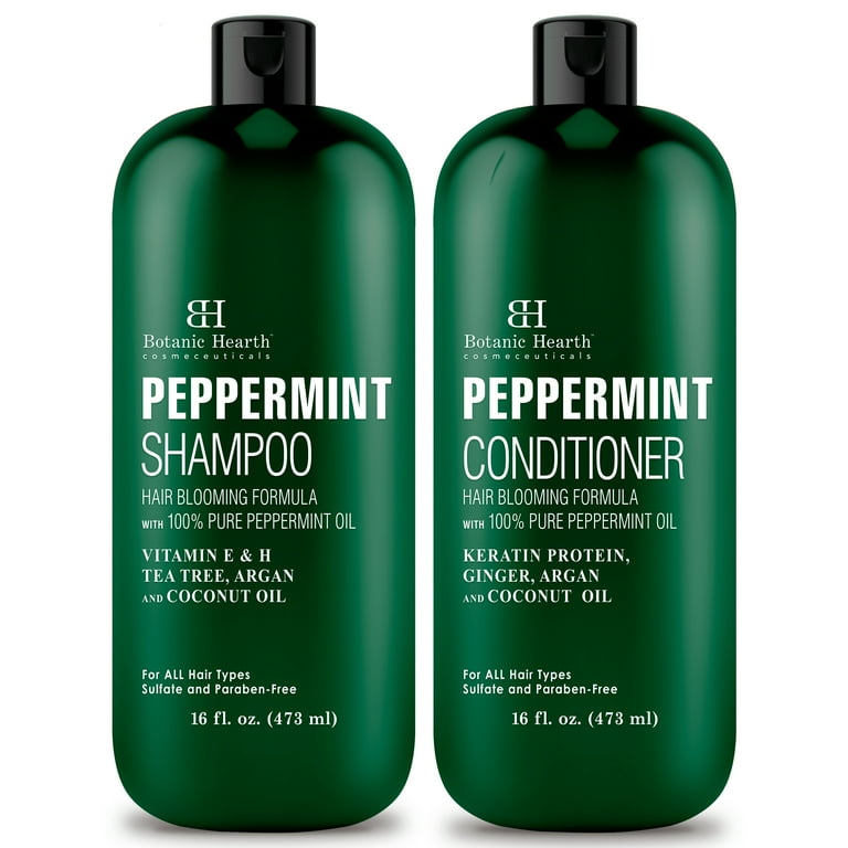 gammel bestøver billede Botanic Hearth Peppermint Oil Shampoo and Conditioner Set for Hair Growth-  16 Fl Oz Each - Walmart.com