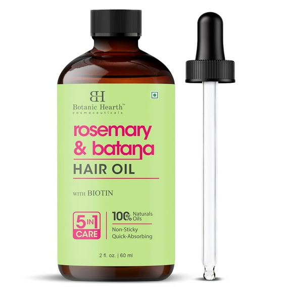 Botanic Hearth Rosemary & Batana Hair Oil (2 fl oz) | Revitalizing and Strengthening Hair Treatment for Fuller, Healthier-Looking Hair | Paraben Free | Suitable for All Hair Types