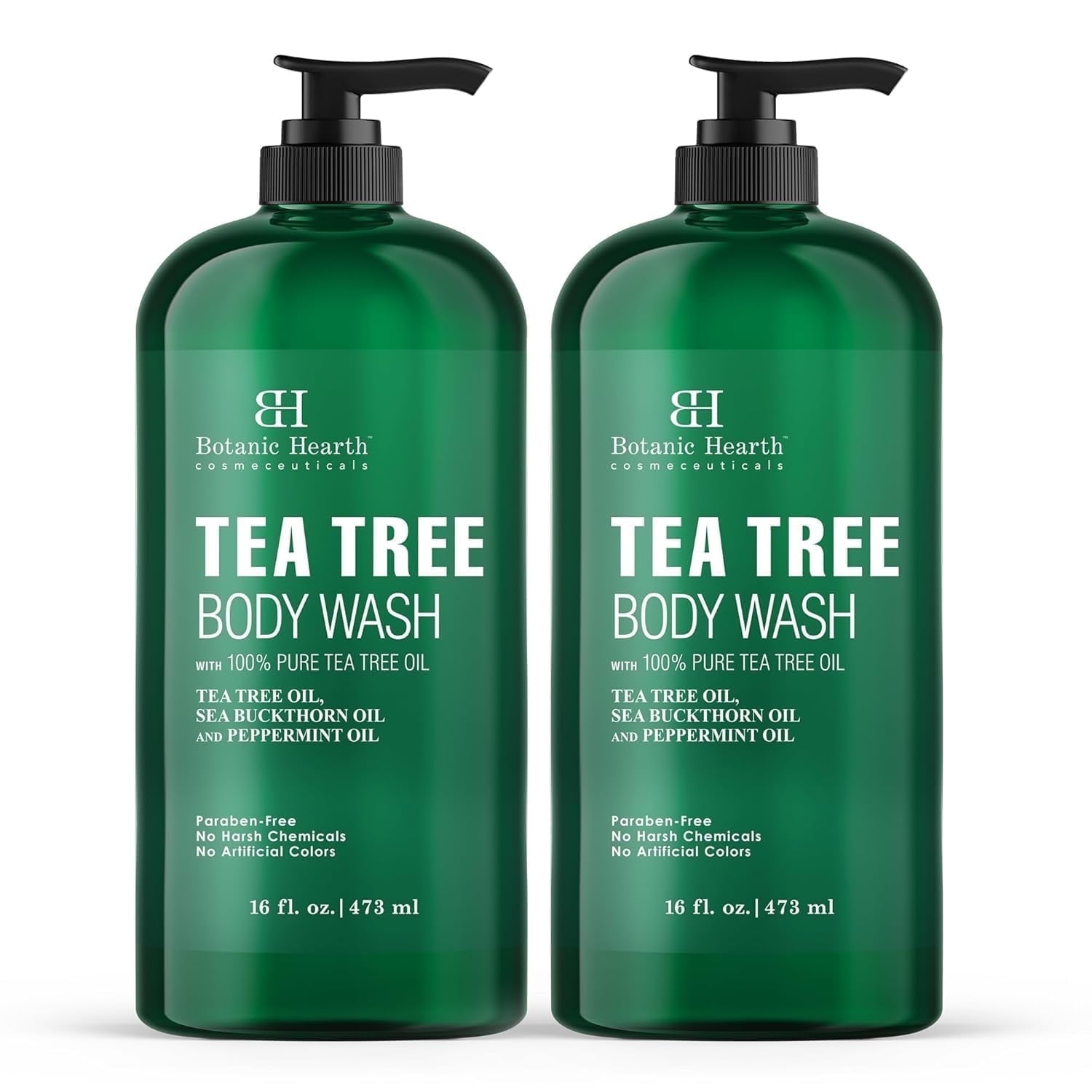 Botanic Hearth Tea Tree Body Wash - 16 fl oz - Helps Soothe Itchy, Dry Skin, Antifungal Body Wash with 100% Pure Tea Tree Oil - Sulfate Free, Paraben Free, for Men and Women