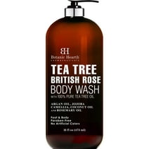 Botanic Hearth Tea Tree Body Wash with British Rose Extract- Acne Body Wash- 16 fl oz