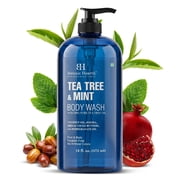 Botanic Hearth Tea Tree & Mint Body Wash, 16 fl oz | Refreshing Body Cleanser with Tea Tree Oil & Mint, Moisturizing Formula, Gentle Daily Use Shower Gel, Fresh Scent, Suitable for Men & Women
