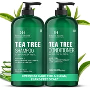 Botanic Hearth Tea Tree Shampoo and Conditioner Set - with 100% Pure Tea Tree Oil, for Itchy and Dry Scalp, Sulfate Free, Paraben Free - for Men and Women - 2 bottles 16 fl oz each