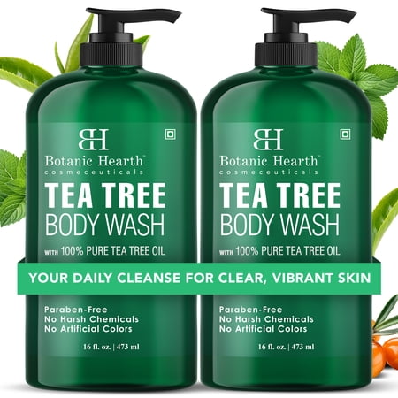 Botanic Hearth Tea Tree Shampoo and Conditioner Set - with 100% Pure Tea Tree Oil, for Itchy and Dry Scalp, Sulfate Free, Paraben Free - for Men and Women - 2 bottles 16 fl oz each