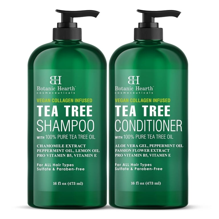 Botanic Hearth Tea Tree Shampoo and Conditioner Set, Vegan