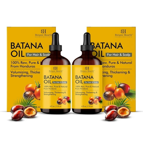 Botanic Hearth Weightless Dr Sebi Batana Oil For Hair And Scalp (Glass Bottle 4 Fl Oz, Set Of 2) | 100% Unrefined Oils From Honduras, Lightweight Summer Hair Oil For Strengthening & Volumizing