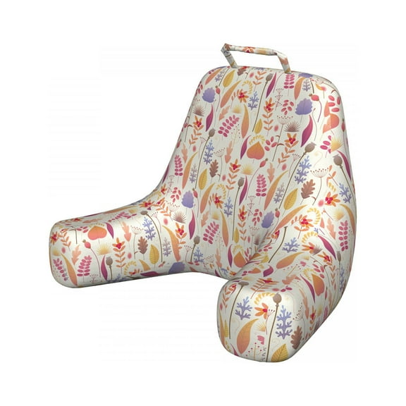 Botanic Reading Pillow Cover, Exotic Forest Leaf Autumn Berries Maple Chestnut Poppy Dandelion Pattern, Unstuffed Printed Bed Rest Case from Soft Fabric, XL Size, Dark Magenta Coral, by Ambesonne