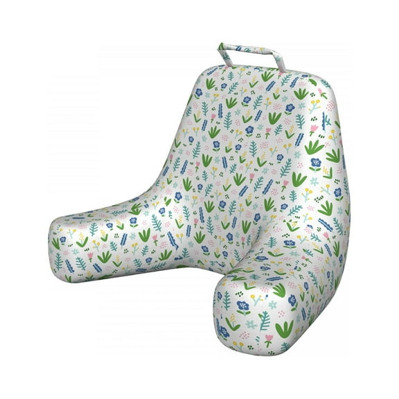 Botanic Reading Pillow Cover, Pastel Blossom Branches Little Tulip Petals Along Leaves and Herbs, Unstuffed Printed Bed Rest Case from Soft Fabric, XL Size, Green Violet Blue and Pink, by Ambesonne