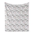 thumbnail image 1 of Botanic Soft Flannel Fleece Throw Blanket, Floral Pattern of Leaves Doodle Flourishing Blossoms Bushes Herbs, Cozy Plush for Indoor and Outdoor Use, 50" x 70", Mauve Taupe and Blue Grey, by Ambesonne, 1 of 5