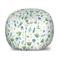 thumbnail image 1 of Botanic Storage Toy Bag Chair, Pastel Blossom Branches Little Tulip Petals Along Leaves and Herbs, Stuffed Animal Organizer Washable Bag, Small Size, Green Violet Blue and Pink, by Ambesonne, 1 of 3