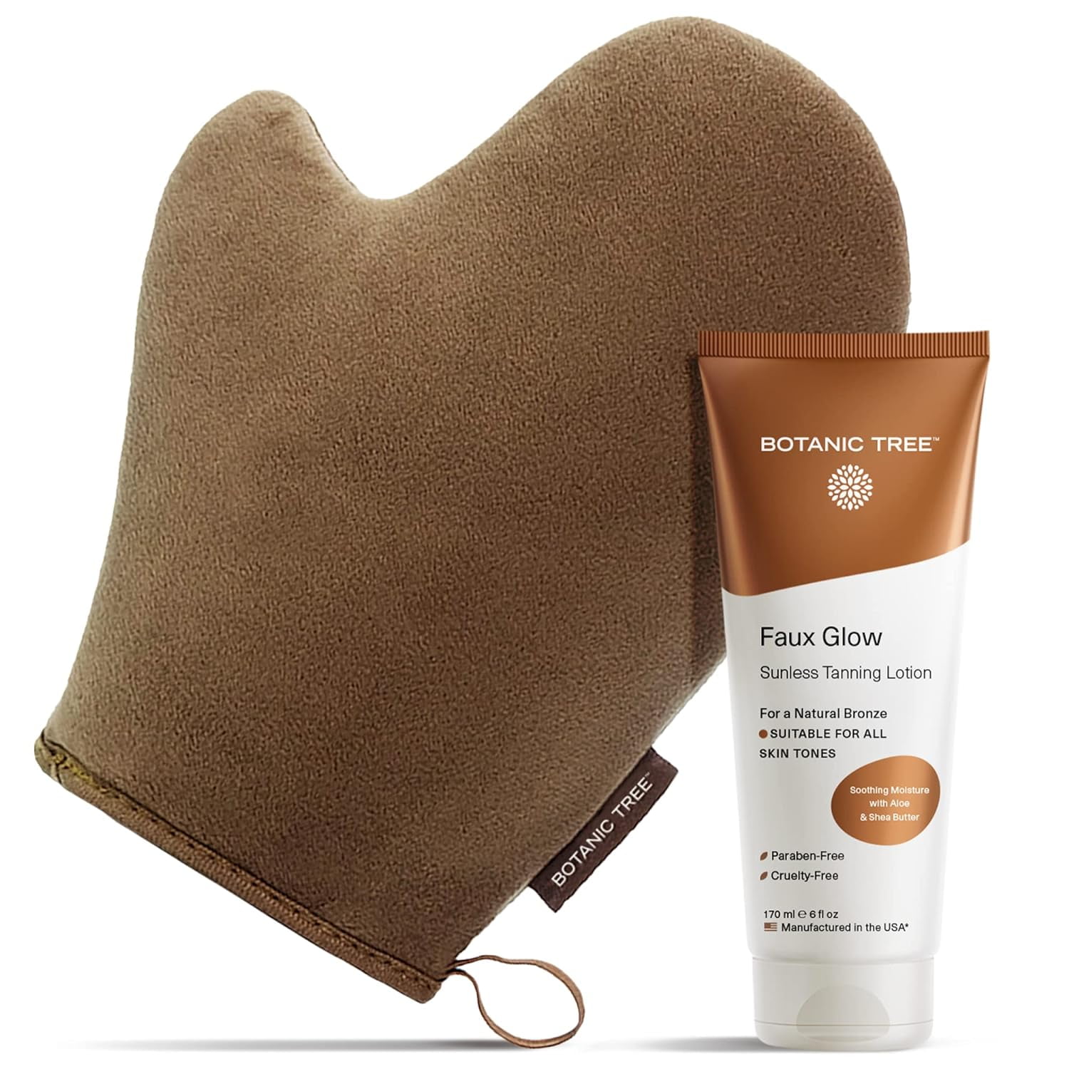 Botanic Tree Self Tanner & Mitt Bundle Unisex Sunless Tanning Kit, 150ml