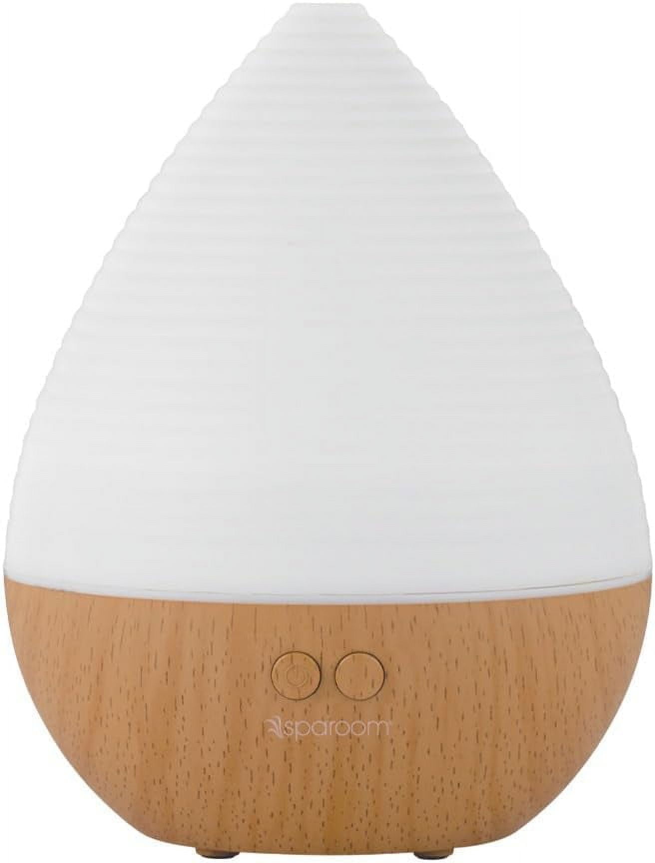 SpaRoom BotanicAir Ultrasonic Essential Oil Diffuser , White Ribbed Top with Woodgrain