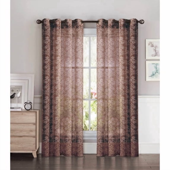 Window Elements Garden Nature/Floral Semi-Sheer Grommet Single Curtain Panel