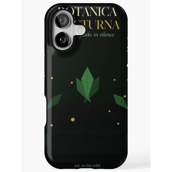 Botanica Nocturna Green Leaves and Gold Dots Tough Phone Case ...
