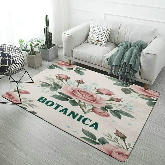 Botanica Roses Floral Pattern Carpet Style Living Room Bedroom Soft ...