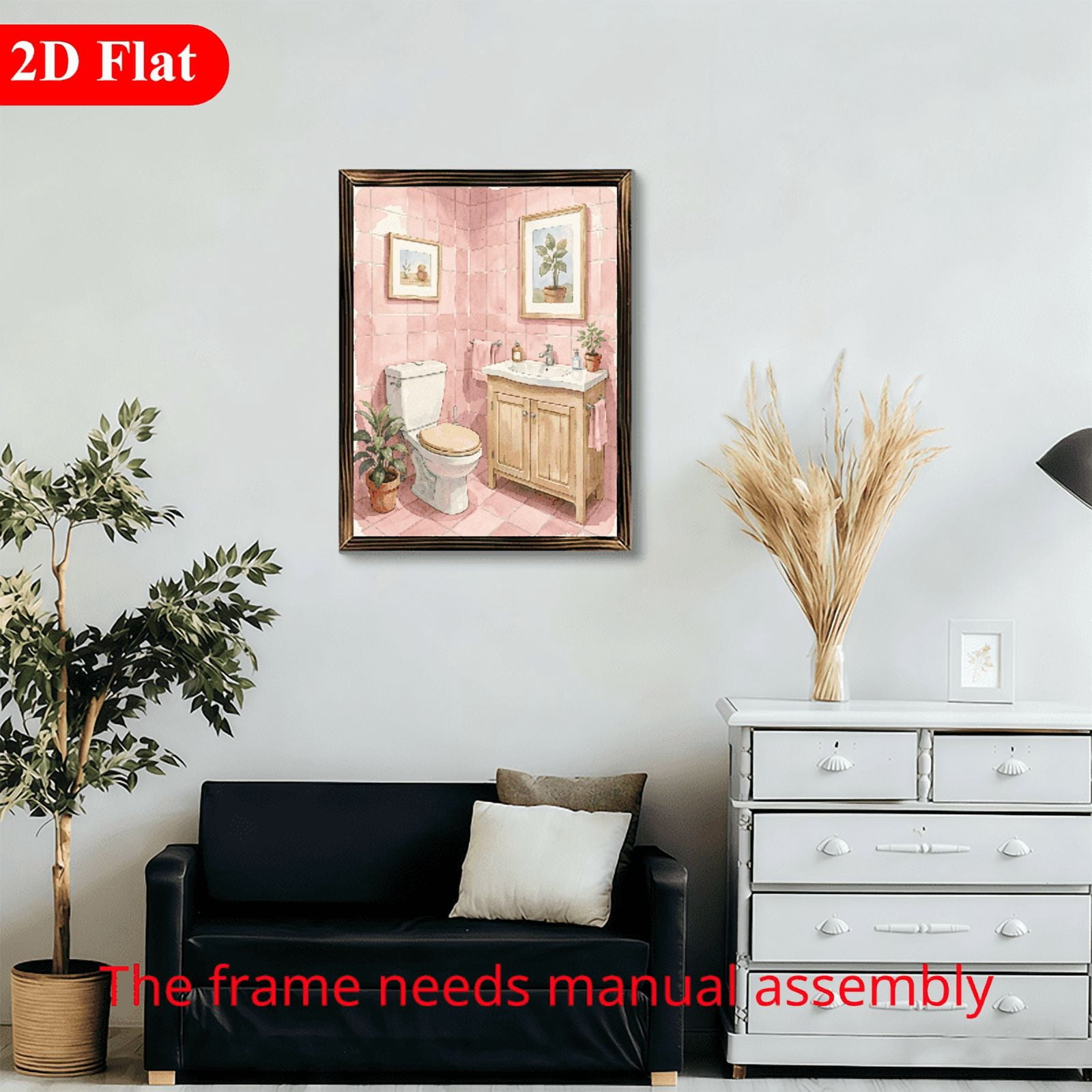 Botanical 12x16 Inch Framed Wood Wall Art, Watercolor Potted Plant ...