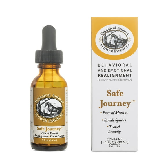 Botanical Animal Flower Essences – Safe Journey - For animals with travel anxiety, claustrophobia, motion sickness, kenneling fear, fear of airplanes - All-Natural, Safe and Gentle, Oil-Free, USA Made
