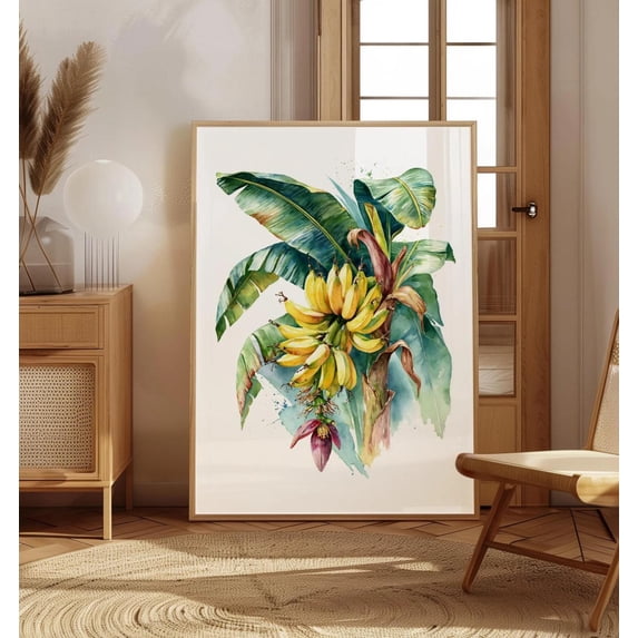 Botanical Banana Tree Tropical Jungle Nature Lover Poster , Poster ...