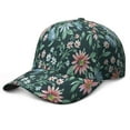 thumbnail image 1 of Botanical Baseball Cap, Comfortable Fit Washed Dad Hat with Tropical Floral and Exotic Print, Lightweight Performance Hat for Summer Running and Daily Use, 1 of 6