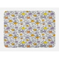 thumbnail image 1 of Botanical Bath Mat, Print of Round Blots and Striped Leaf Silhouettes, Plush Bathroom Decor Mat with Non Slip Backing, 29.5" X 17.5", Multicolor, by Ambesonne, 1 of 2