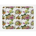 thumbnail image 1 of Botanical Bath Mat, Roses Dahlia Hibiscus with Leaves and Sunflowers Tropical Nature Composition, Plush Bathroom Decor Mat with Non Slip Backing, 29.5" X 17.5", Multicolor, by Ambesonne, 1 of 2