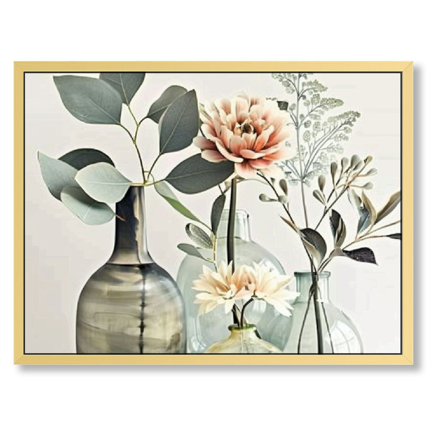 Botanical Bathroom Wall Art Rustic Green Plant Bathroom Wall Decor ...