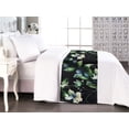 thumbnail image 1 of Botanical Bed Runner, Blooming Wild Flowers and Watercolor Themed Ornament on Dark Back, Decorative Accent Bedding Scarf for Hotels Homes & Guest Rooms, Queen, Slate Blue Green and Black, by Ambesonne, 1 of 3