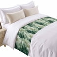 thumbnail image 1 of Botanical Bed Runner for Twin Size Bed, Spring Watercolor Green Trees Mystic Romantic Forest Soft Bedding Scarf Bedding Protector Slipcover Sofa Throw for Bedroom Hotel Guesthouse, 1 of 8