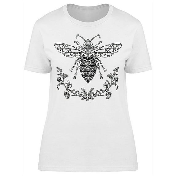 Botanical Bee With Ornament T-Shirt Women -Image by Shutterstock, Female 3X-Large