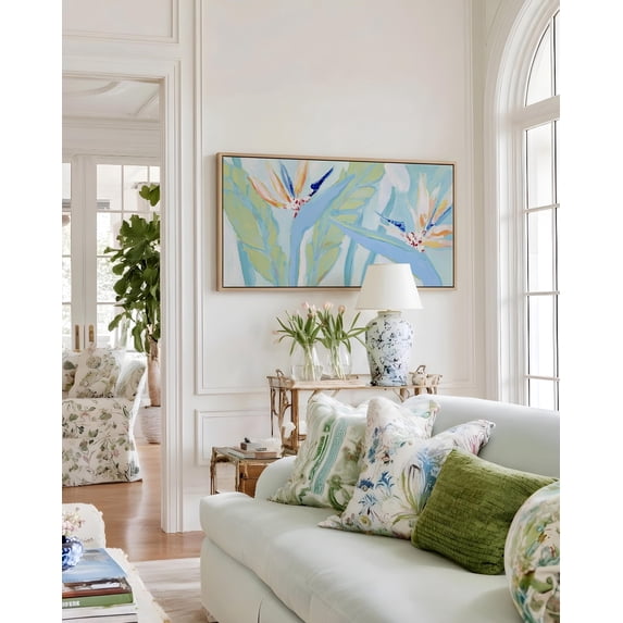 Nantucket Library Botanical Bird Of Paradise Chinoiserie Tropical Nantucket Cape Cod ...