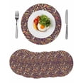 thumbnail image 1 of Botanical Birds Round 13 Inch Placemats Set of 6, Art Abstract Leaves Purple HeatResistant Non Slip Place Mats for Dining Table, Wipeable Braided Kitchen Table Mats for Housewarming, 1 of 9