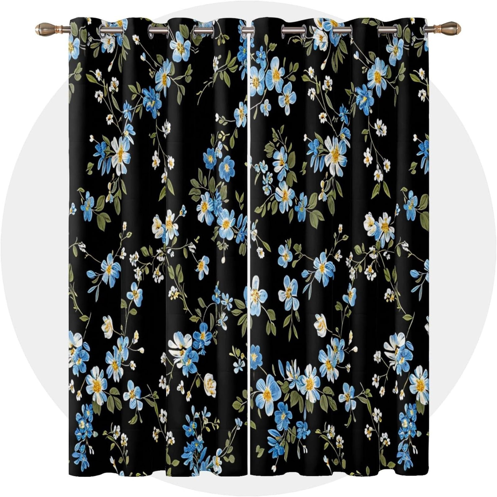Botanical Blackout Curtains For Bedroom Living Room - Vintage ...