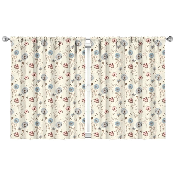 Botanical Bloom Room Curtains 2 Panels 42x54 Inch, Rod Pocket Blackout Drapes for Bedroom and Peaceful Corners