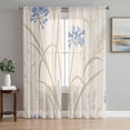thumbnail image 1 of Botanical Blue Floral Sheer Curtains 96 Inch Length 2 Panels Set, Rustic Summer Flowers Voile Window Treatment Semi Sheer Long Curtains Drapes for Bedroom/Living Room/Kitchen 52"x96"x2, 1 of 7