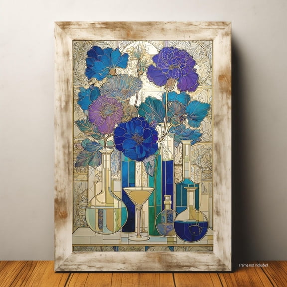 Botanical Chemistry Lab Wall Art Print, Unframed Paper Poster 8x10in