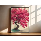 Botanical Cherry Blossom Sakura Tree Zen Poster , Poster Print Only ...