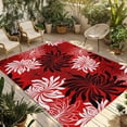 thumbnail image 1 of Botanical Chrysanthemum Outdoor Rug for Patio/Deck/Porch, Non-Slip Large Area Rug 6 x 9 Ft, Abstract Spring Floral Red Black Indoor Outdoor Rugs Washable Area Rugs, Camping Rug Carpet Runner, 1 of 8