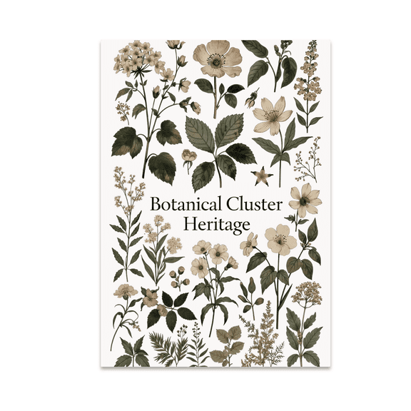 Botanical Cluster Heritage Poster Print - Plant Lover - 13x19 Poster Print