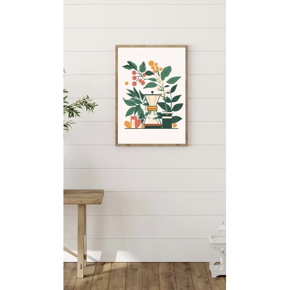 Botanical Coffee Process Print - Minimalist Coffee Plant Illustration UNFRAMED PAPER POSTER, Home Decor, Vintage Gift, Living Room Dercor