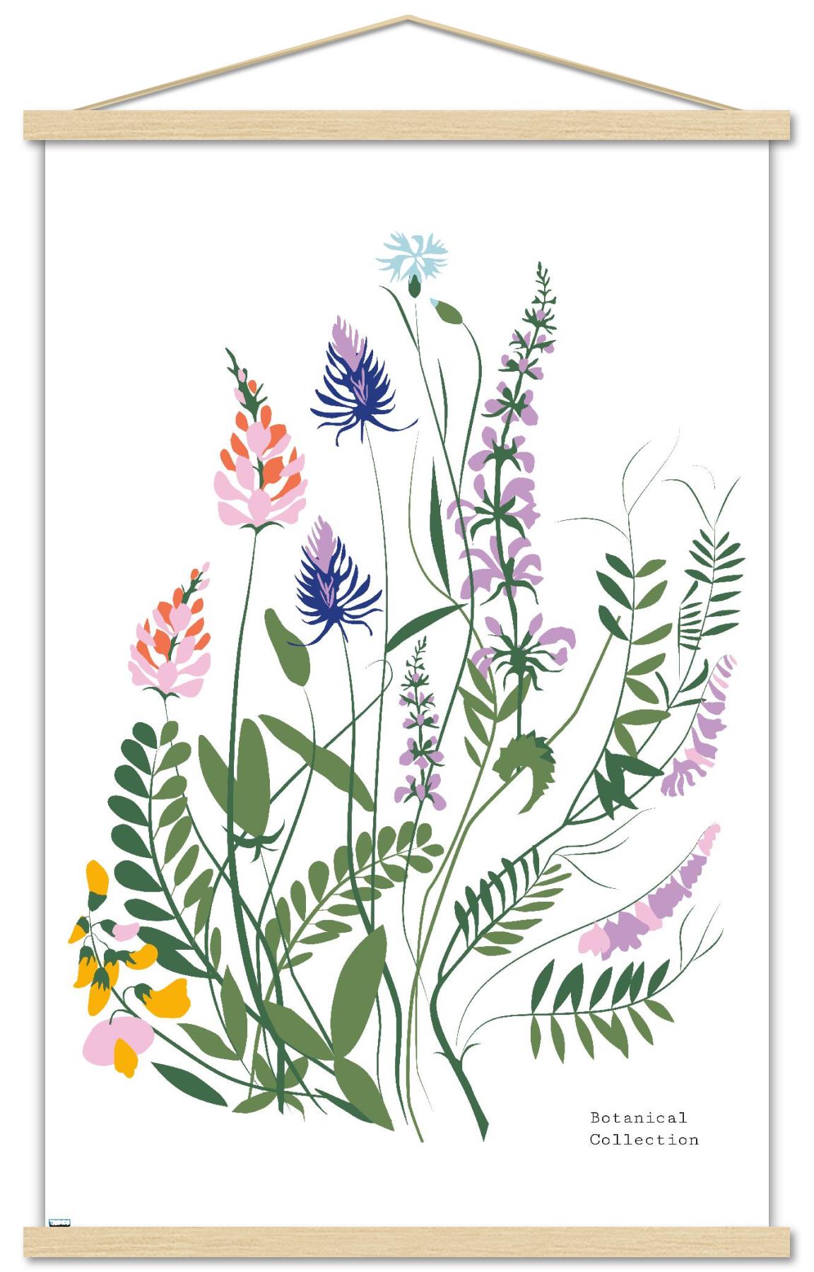 Botanical Collection - Wild Flowers Wall Poster with Magnetic Frame, 22.375" x 34"
