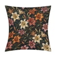 Botanical Colorful Floral in BlackSoft & Durable 2-Pack Faux Linen ...