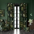 thumbnail image 1 of Botanical Curtains 100% Blackout Set Green Plant Black Out Curtain Black Floral Cottage Core Thermal Insulated Window Treatments Decor for Living Room Bedroom Curtain 53"W x 96"L (Pack of 2), 1 of 6