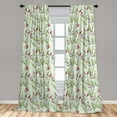 thumbnail image 1 of Botanical Curtains 2 Panels Set, Continuous Pattern of Abstract Tulips, Window Drapes for Living Room Bedroom, 56"W X 95"L, Pastel Green Magenta, by Ambesonne, 1 of 5