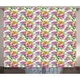 thumbnail image 1 of Botanical Curtains 2 Panels Set, Hand Drawn Flowers with Fresh Spring Leaves Traditional Blossoming Nature Image, Window Drapes for Living Room Bedroom, 108W X 96L Inches, Multicolor, by Ambesonne, 1 of 3