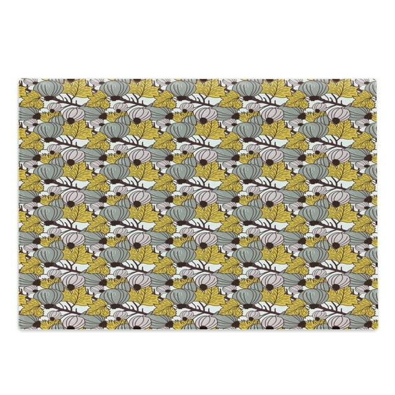 Botanical Cutting Board, Pattern of Leaves and Figs on Branches Meadow Scene Artwork, Decorative Tempered Glass Cutting and Serving Board, in 3 Sizes, by Ambesonne