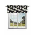 thumbnail image 1 of Botanical Daisy Curtain Valance for Windows/Living Room/Kitchen/Bathroom/Café, Short Rod Pocket Tier Curtain Window Treatment Panel Spring Flowers Branch Stems Topper Curtain 42''x12'', 1 of 6