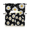 thumbnail image 1 of Botanical Daisy Kitchen Curtains Sets 24 Inch Length with Valance, Spring Flowers Branch Stems Swag Valances and Tiers Curtain Set Drapes Swag Curtains for Living Room, Bathroom, Bedroom, Cafe, 1 of 6