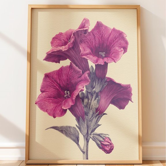 Botanical Dark Academia Vintage Henbane Illustration Art Poster , Poster Print Only