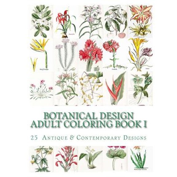 Botanical Design Adult Coloring Book #1 (Paperback)