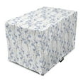 thumbnail image 1 of Botanical Dog Crate Cover, Vertically Budding Flax Flowers Stems Branches Garden Art, Easy to Use Pet Kennel Cover for Medium Large Dogs, 35" x 23" x 27", Dark Sepia Lavender Blue, by Ambesonne, 1 of 6